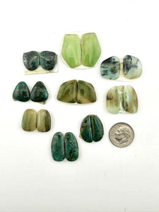 Peruvian opal and Chrysocolla pairs